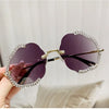 2024 New Metal Frame Flower Designer Women Trendy Fashion Cutting Lens Ladies Street Photography Woman's Shades Sunglasses