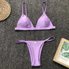 Bikini 2025 New Women's Split Solid Color Adjustable Size Swimsuit