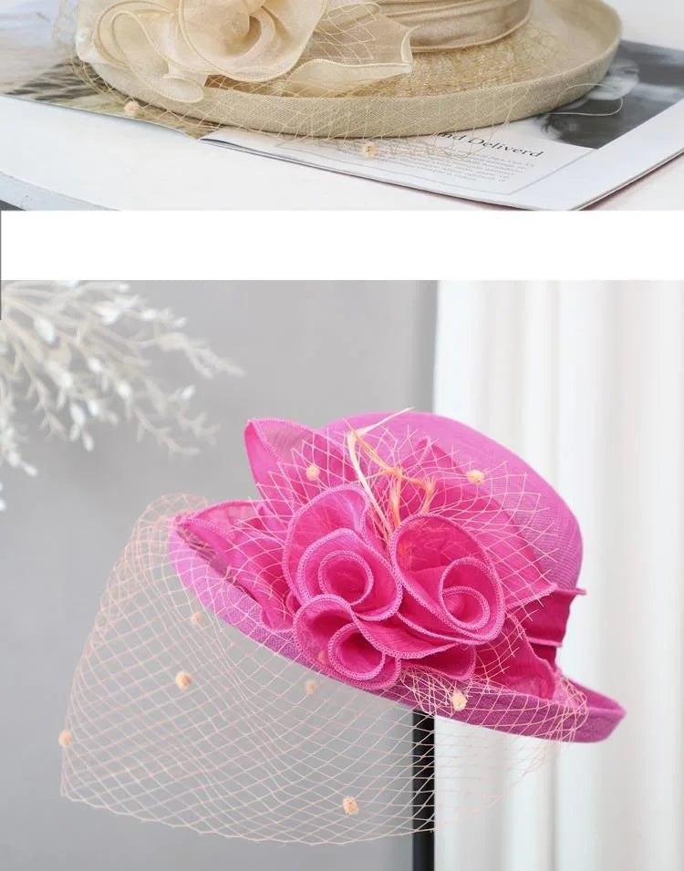 Flower Fascinators Races Hats For Women Elegant Banquet Fascinator Hat Girls Ladies Formal Wedding Dress Fedora Hats