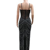 New Luxury Sparkly Crystal Rhinestone Pearl Celebrities Gown Brown Dress Woman Strap Evening Party Birthday Prom Wedding Vestido