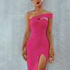 Seamyla 2023 Bandage Dress Sexy White Black Red One Shoulder Bodycon Summer Sleeveless Dress For Women New Celebrity Party Dress