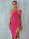 Seamyla 2023 Bandage Dress Sexy White Black Red One Shoulder Bodycon Summer Sleeveless Dress For Women New Celebrity Party Dress