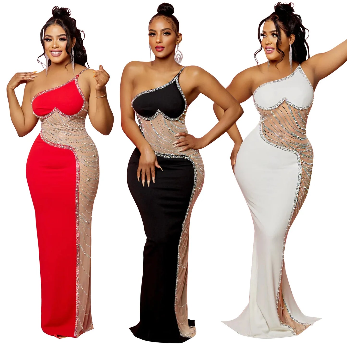 Sexy Summer Women Clothing Mesh Transparent Strap Long Dress One-piece Chic Style Mid-waist Length