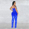HBLL Women Club Outfits Spaghetti Strap Bodycon Jumpsuits Sparkly Rhinestone Romper Birthday Night Out One Piece Clubwear