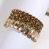 Fashion Bohemia Tennis Shiny Bracelet Jewelry 4 pcs Multicolor Crystal Glass Elastic Stack Bracelets Set