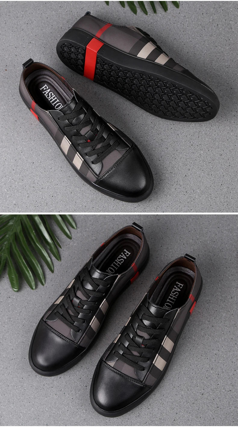2022 New Fashion Mens Breathable Skateboard Shoes Men Fashion Sneakers High Quality Trainers Shoes Casual Genuine Leather Shoes