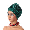 African Women's Auto Gele Headtie Nigeria Lady Pleated Head Wraps Muslim Headscarf Bonnet Turbante Mujer