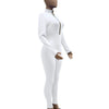 Women's Bodycon One-piece Jumpsuit Long Sleeved Big Zipper Female Casual Sport Workout Skinny Activity Wear Overalls Tops