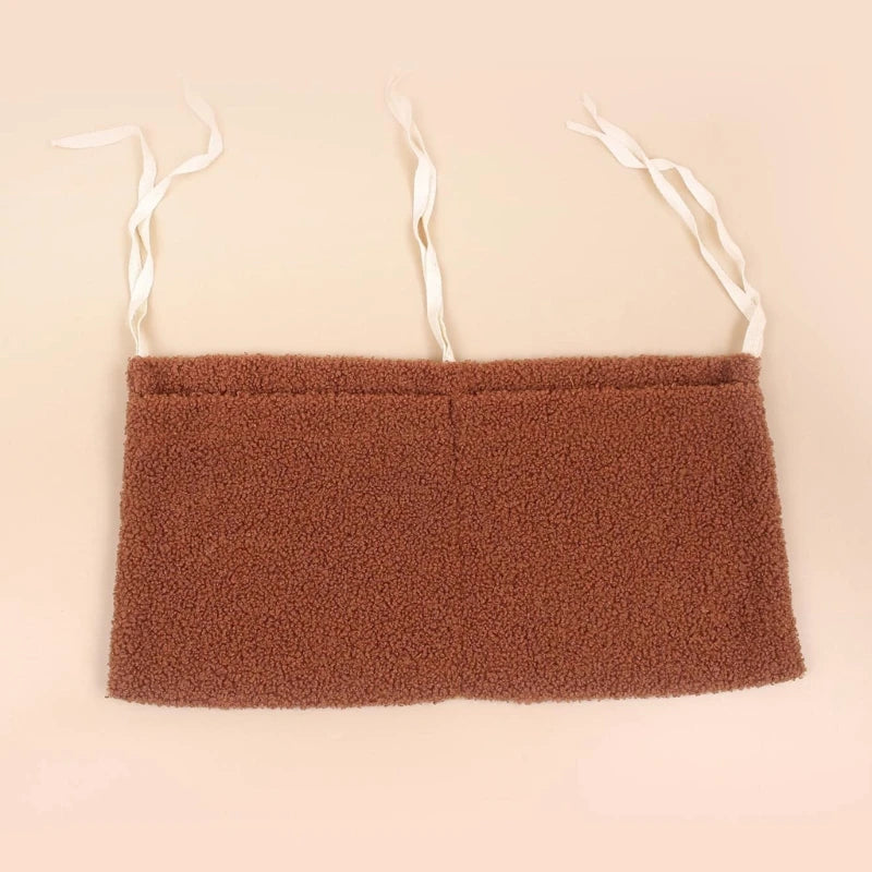 New Thick Plush Baby Crib Hanging Storage Bag Portable Double Pockets Newborn Cot Toy Organizer Bag Bed Headboard Storage Pouch