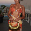 Weird Puss Halter Metal Buckle Dress Women Y2K Hollow Backless Summer Trend High Split Ruffles Sexy Elegant Bandage Maxi Bodycon