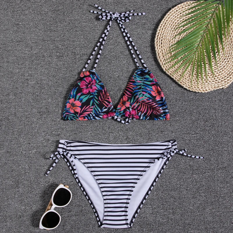 Bikini Women Swimsuit 2025 New Swimwear Sexy Lace Up Bikinis Set Backless Bathing Suit For Female Biquini Summer Two Piece Suits