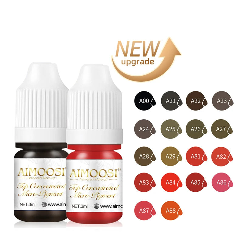 New Top Tattoo Microblading Paint Ink 3ml Pigment For Semi Permanent Body Art Eyebrows Eyeliner Lips Tint Makeup Supplies