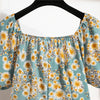 Women Mini Dresses Summer Fashion Female Vestidos Print Floral Chiffon Dresses Shirring Pleated Short Puffy Sleeve Casual Dress