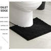 3-piece bathroom chenille floor mat, absorbent anti slip bathroom carpet, bathroom U-shaped foot mat, toilet lid, TPR anti slip