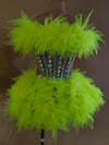 Ensemble haut et jupe sexy en dentelle, robe rose tendance, fête d'anniversaire, club dragqueen 303, performance  Y001