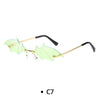 Rimless Sunglasses Women Luxury Brand Rhinestone Sun Glasses Ladies Cute Heart Shape Punk Party Eyewear очки від сонця женские