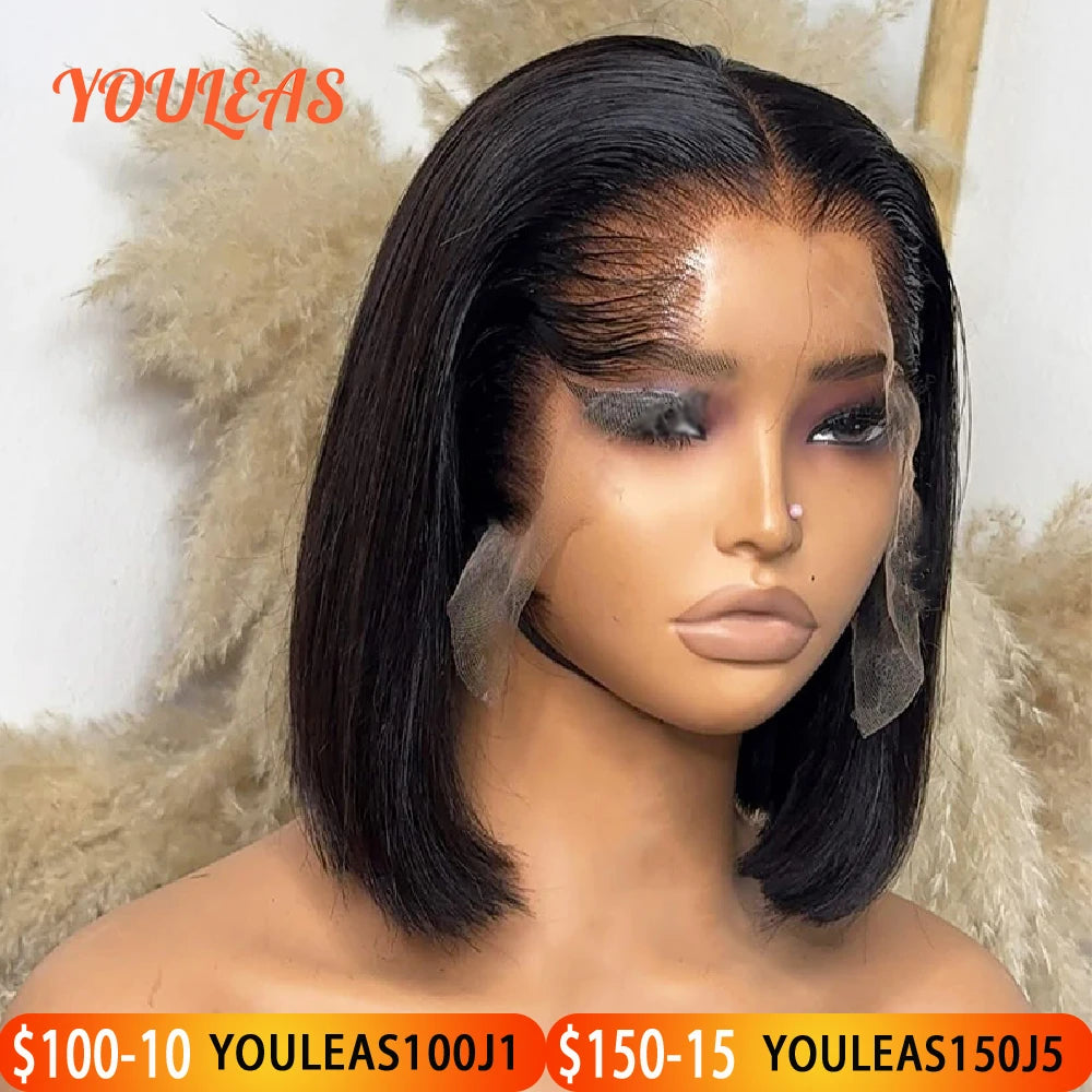 Lagos Hairline Straight Bob Human Hair Wig Short Dark Blonde 13x4 HD Lace Frontal Glueless Wigs Preplucked Ready To Wear