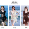 Bikini Sets Women Long Sleeve Irregular Three Pieces Lace-up Summer Sun-proof Vintage European Style Sexy Swimwear Beach Outfit