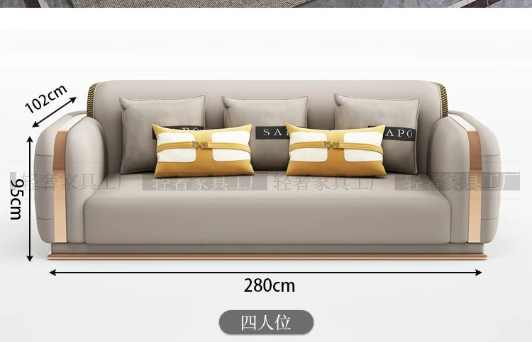 Luxury Fancy Living Room Sofa Genuine Leather Designer Italian Sofa Loveseat Single Canape Salon De Luxe Apartment Furniture