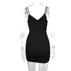 Women Sexy Cutout Bodycon Dress Euro Style Cross Back Straps Hollow Out Nightclub Party Evening Outfit Slim Fit Stretchy Dress