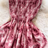 2024 New Summer Korean Fashion Rose Flower Print Romantic Retro Party Dress Elastic High Waist Vacation Long Dress Beach Vestido