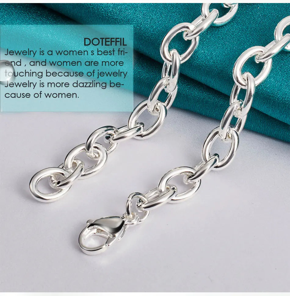 DOTEFFIL 925 Sterling Silver Star Pendant 18 Inch Chain Necklace For Woman Wedding Engagement Fashion Jewelry