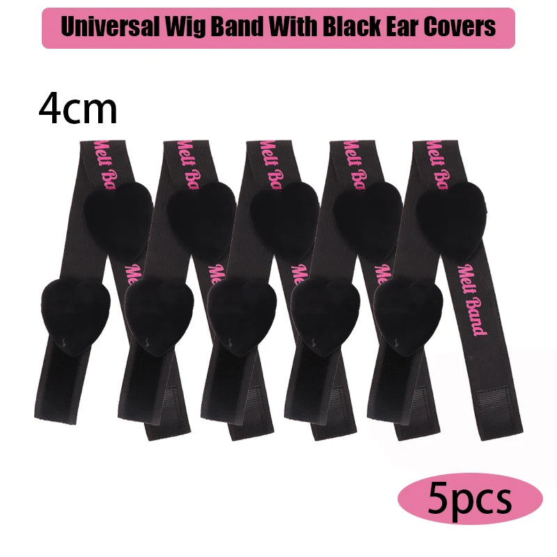 Lace Melting Band With Ear Cover Elastic Band For Wigs Black Wigs Edge Wrap To Lay Edges Wig Headband Lace Frontal Band