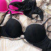 2 Pieces Sexy Underwear Set for Women Classic Cross Hollow Bra Sparkle Rhinestones Lingerie Deep V Push Up Brassiere Set