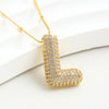 Vintage Stainless Steel Golden letter pendant A-Z Alphabet Initial Necklace for Women  Box Chain Collar Jewelry Gift