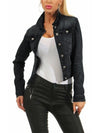 Women Jean Jacket Casual Slim 2025 Spring Autumn Solid Long Sleeve Turndown Collar Cowboy Coat Fashion Denim Jacket Plus Size