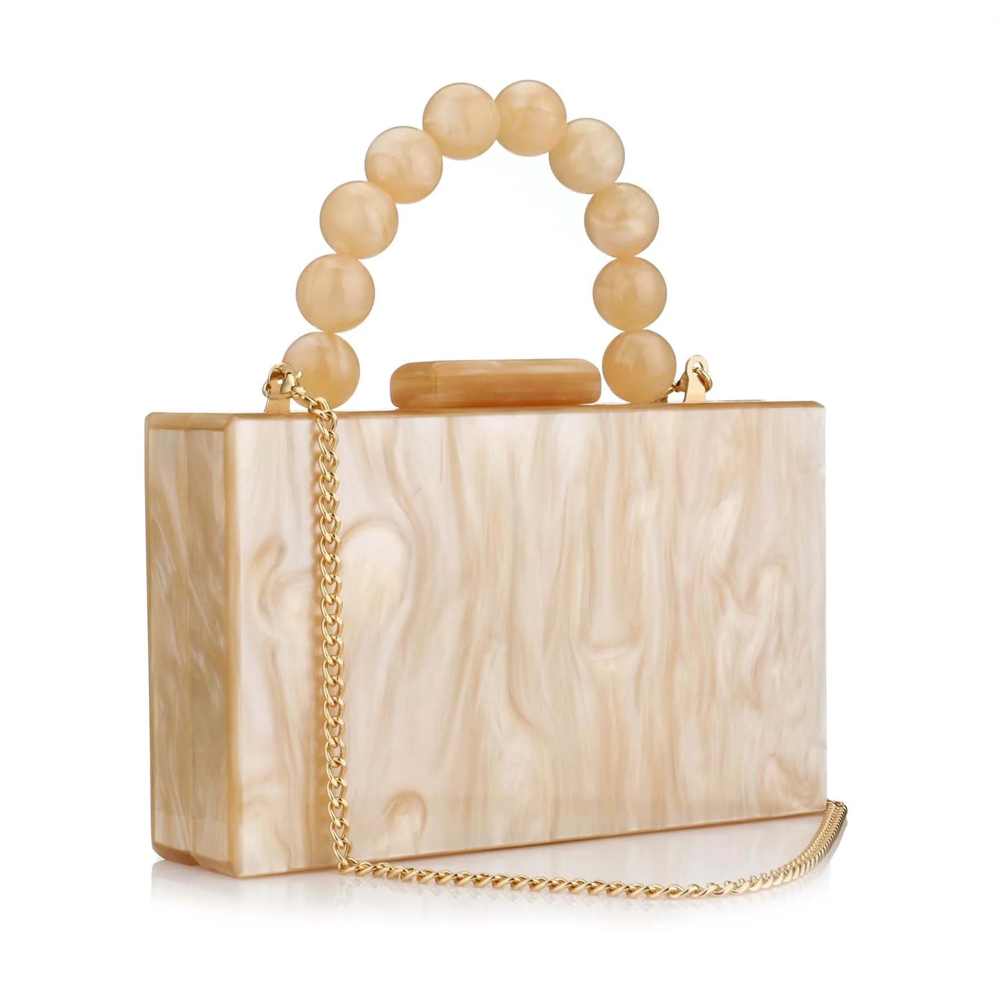Luxury Crossbody Bag Pearl Marble Dark Green Acrylic PVC Evening Bags Women Purses And Handbags Wedding Party Beach Flap