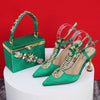 Spot Goods Red Color 2024 New Arrival Special Design Women Party Shoes Matching Bag Set For Luxury Wedding Party Women