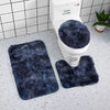 3pcs Bathroom Mat Set for Bathroom Silk Tie-Dye Toilet Soft Non Slip Rug Shower Carpets Toilet Lid Cover Floor Mats for Hallway