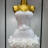 Women Sexy Strapless Flower Prom Gown Mini Dress Celebrity Red Carpet Fashion Evening Party Celebrate Birthday Club Dresses
