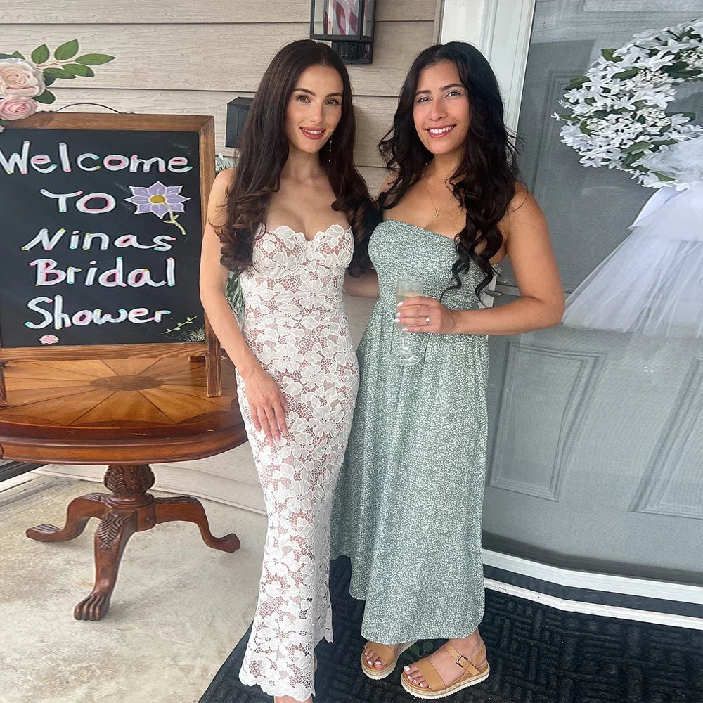 Suninheart Winter Women's Evening Dress Elegant 2025 Lace Up Long Maxi Dresses For Special Occasions White Prom Party Dress