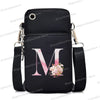 Women‘s Messenger Bag Small Handbag Crossbody Shoulder Wallet for Phone Sakura 26 Alphabet Print Coin Purse Ladies Card Holder