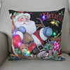 45cm Glowing Santa Claus Pillowcase with Led Lights 2023 New Year Decoration for Home Christmas Ornament Decor Led Cushion Cover