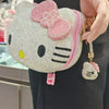 Hello Kitty Diamond Bag Sanrio Cute Cartoon lipstick bag  Fashion Girl Messenger Bag Handmade Diamond Inlaid Handbag Girl Gifts