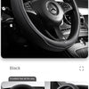 Napa Leather Perforated Patchwork Car Steering Wheel Cover, Non-slip, Breathable, Universal 15 Inch (Approx. 38.1cm)