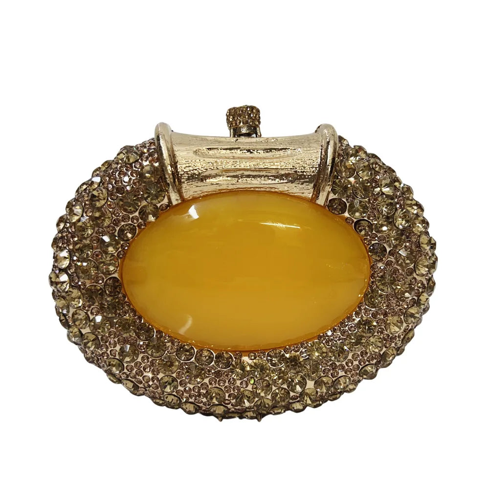 XIYUAN Oval Shaped Crystals Evening Clutch Bags Women Boutique Diamond Clutch Purses And Handbags Bridal Wedding Gem Phone Purse