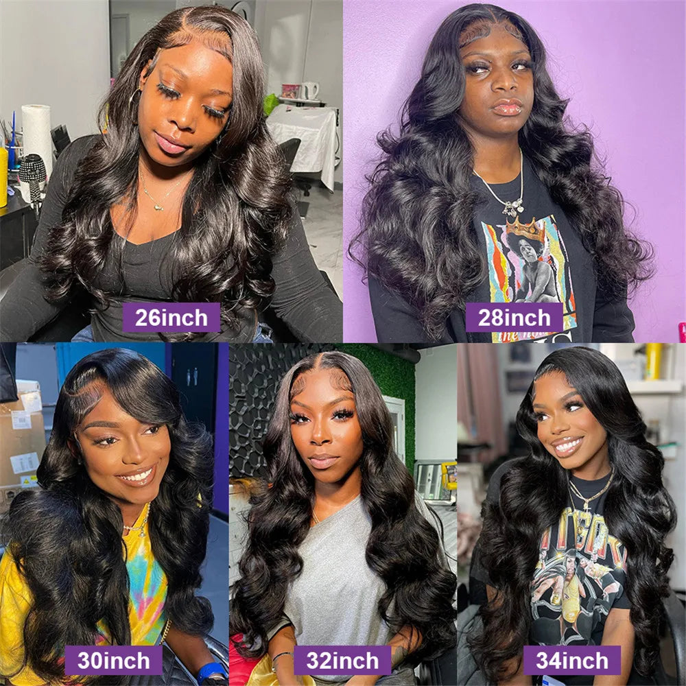 34 32In Body Wave Human Hair Lace Frontal Wigs 13x4 13x6 Transparent Lace Front Wig For Women 6x4 5x5 Glueless Wig Human Hair