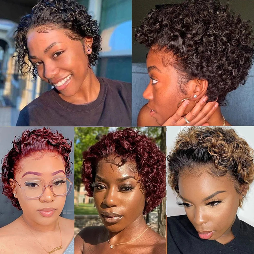 Pixie Cut Wig Human Hair 13x1 Lace Frontal Wigs Human Hair Short Bob Human Hair Wigs For Black Women Lace Front Human Hair Wig