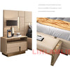 MANBAS Luxury Modern King Size Bed with Soft Upholstered Headboard and Storage Nightstands - Genuine Leather Bedroom Furniture