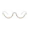 Vintage Half Frame Diamond Anti Blue Light Optical Glasses Frames Brand Designer Women Fashion Cat Eye Computer Eyeglasses