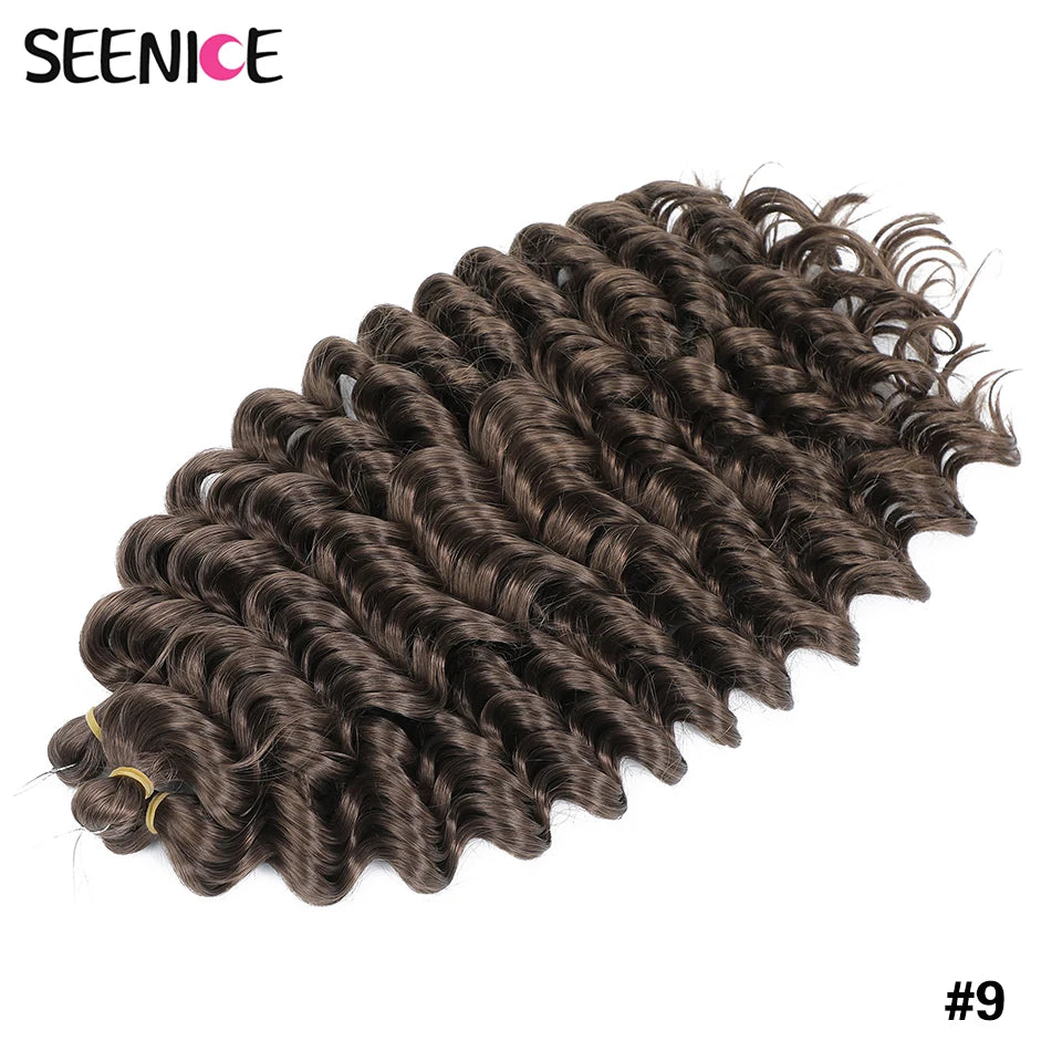 Deep Wavy Twist Synthetic Crochet Hair Afro Curly Hair African Crochet Braids Ombre Blonde Braiding Hair Extensions For Women