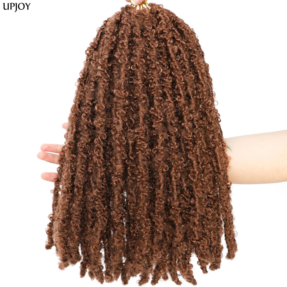 14 12 inch Butterfly Faux Locs Crochet Hair Braids Pre looped Distressed Goddess Butterfly Soft Locs Crochets Braids Cheveux Lok