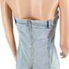 Rompers Women One Piece Elegant Splice Denim Jumpsuits Sexy Slim Fit Strapless Sleeveless Short Pants Sheath Playsuits