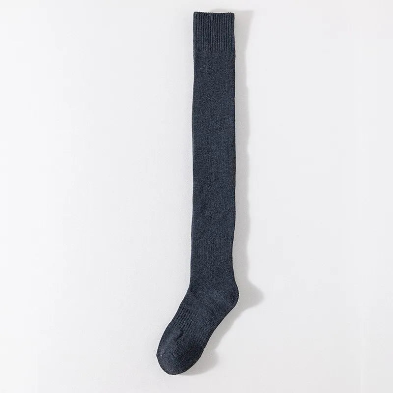 New Women Black White Knee High Lolita Socks Lady Female Over Knee Cute Long Sock Solid Color Stockings For Women