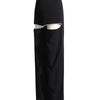 TWOTWINSTYLE Solid Wide Leg Pants For Women High Waist Hollow Out Spliced Diamonds Loose Straight Pant Female Fashion Clothing