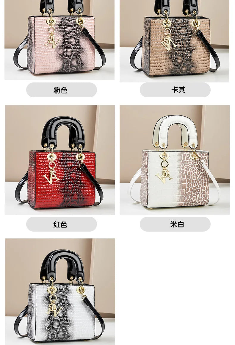 2024 High Quality Luxury Brand Designer PU Leather Shoulder Bag Women Hand Bags Crocodile Purses Ladies Messenger Handbag Totes